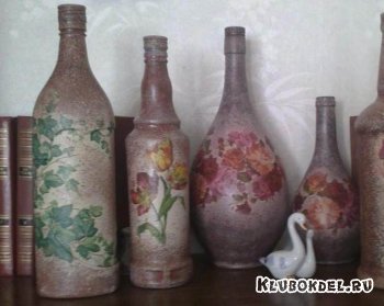 Декупаж бутылок - автор manashka
