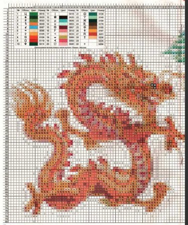 Вышивка крестом: "Влюбленные драконы"  