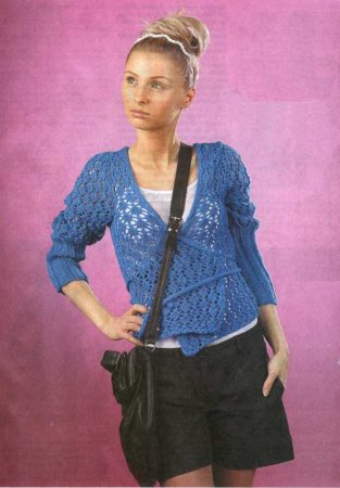 Синий жакет с запахом