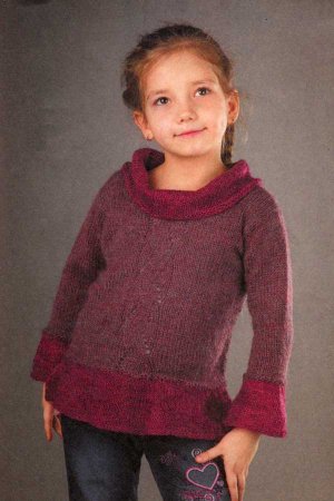 Пуловер с оборками