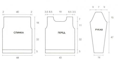 Серо-голубой пуловер с косами