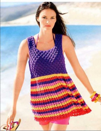 Топ с лиловой кокеткой