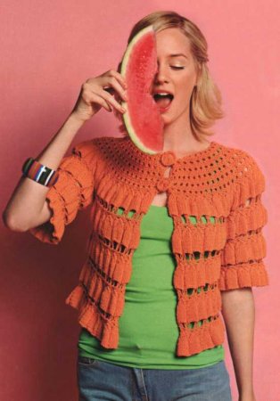 Кардиган с круглой кокеткой  