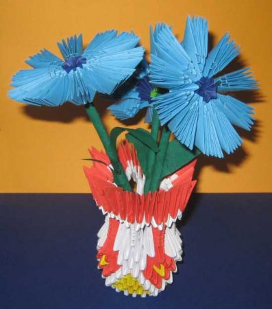 Модульное оригами: "Васильки"