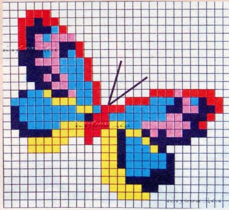 Вышивка бисером: "Пестрая бабочка"