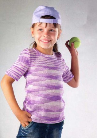 Пуловер с короткими рукавами для девочки