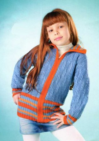 Жакет на молнии с узором "коса"