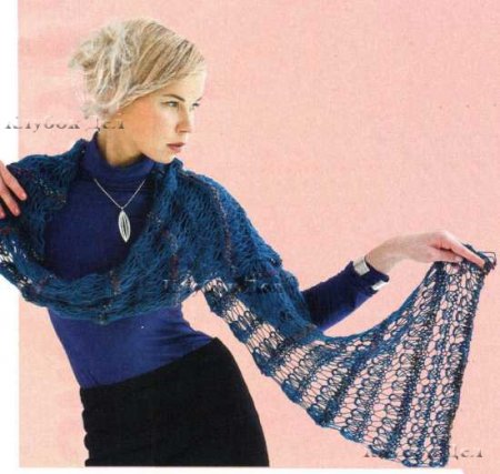 Синий ажурный шарф Синий ажурный шарф