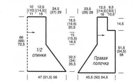 Связанный поперёк жилет