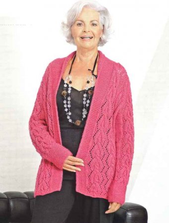 Ажурный жакет малинового цвета Ажурный жакет малинового цвета