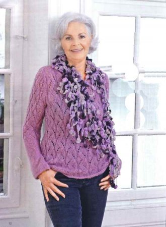 Ажурный пуловер и шарф