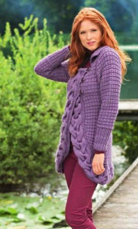 Жакет с планками из кос