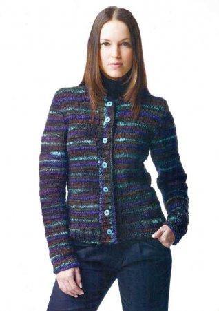 Пестрый жакет на пуговицах