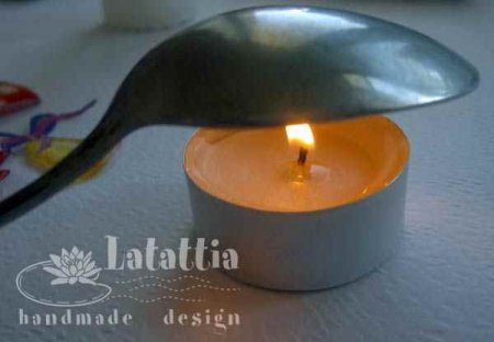 Декупаж на свече при помощи ложки