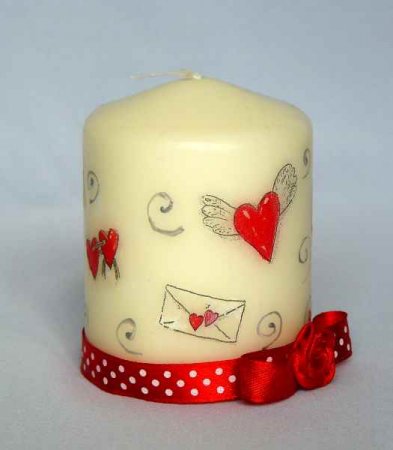 Декупаж на свече при помощи ложки