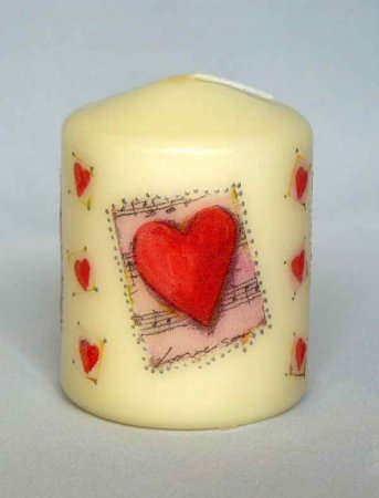 Декупаж на свече при помощи ложки