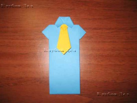 Открытка-рубашка в технике оригами