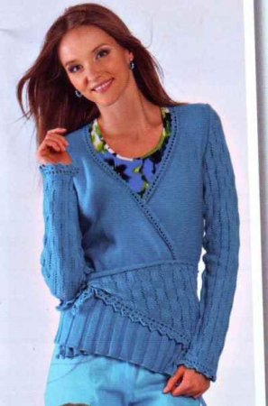 Жакет и косынка связанные на вязальной машине