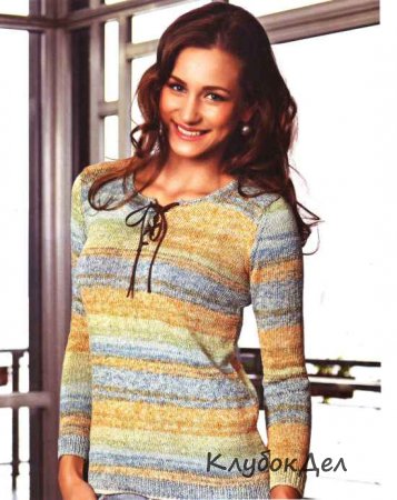 Пуловер со шнуровкой