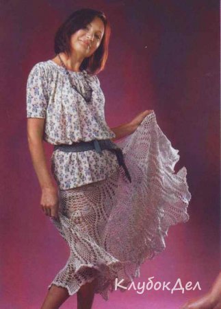 Длинная ажурная юбка