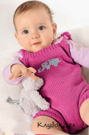 Розовый комбинезон со слоненком