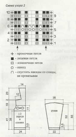 Свитер с полосой из кос