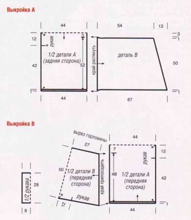 Асимметричный пуловер-пончо