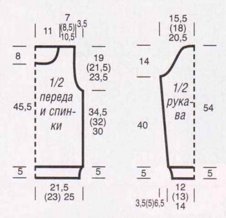 Пуловер с косами и воротник-хомут