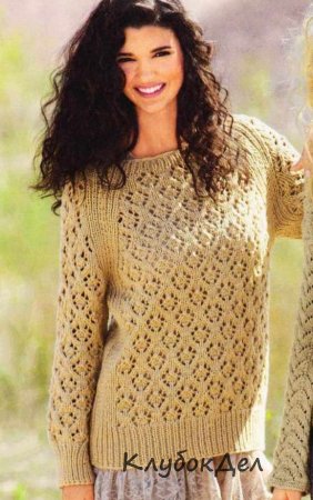 Пуловер реглан цвета верблюжьей шерсти