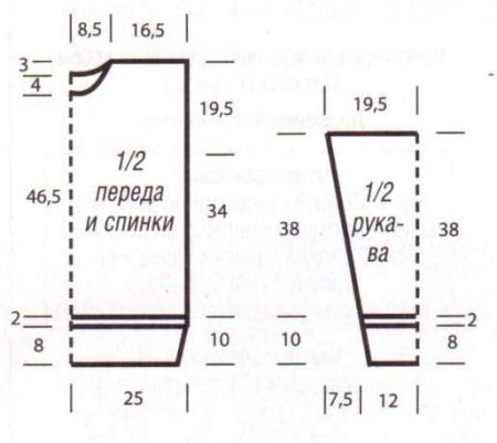 Коралловый пуловер с отдельно связанным воротником
