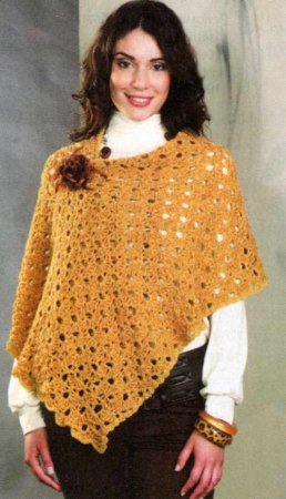 Палантин горчичного цвета