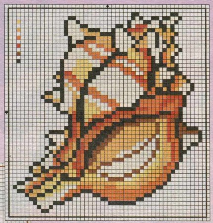 Вышитые крестом подушечки «Коллекция ракушек»