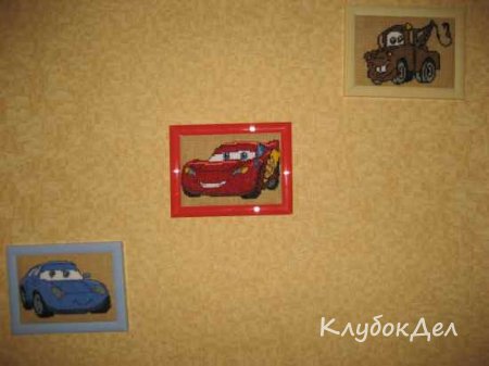 Герои "Тачек" вышитые крестиком