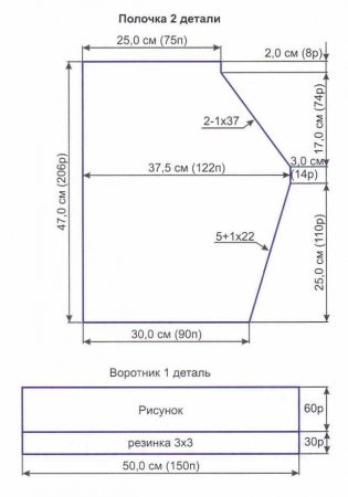Женская накидка связанная на машине