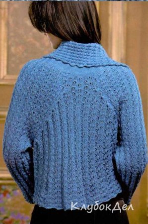 Женская накидка связанная на машине