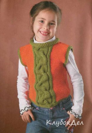 Двухцветная детская безрукавка