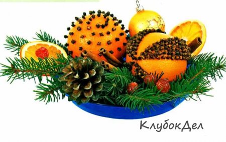 Помандер - душистые шарики из апельсинов и пряностей.