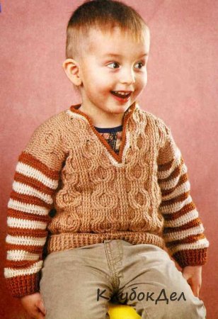 Детский пуловер крючком Детский пуловер крючком