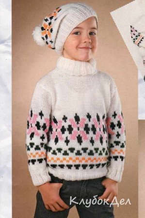 Пуловер и шапка с орнаментом
