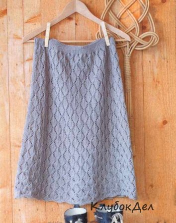 Серая ажурная юбка