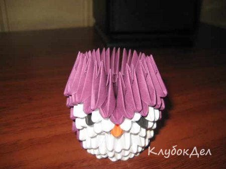 Модульное оригами «Сова малышка»