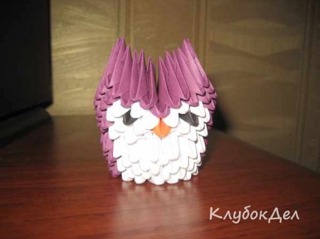 Модульное оригами «Сова малышка»