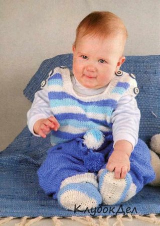 Летний комбинезон в полоску на 9-12 месяцев