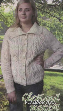 Шерстяной жакет спицами