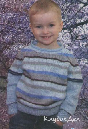 Детский пуловер спицами для мальчика