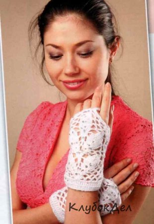 Ажурные митенки крючком