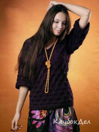 Ажурный пуловер «Листочки»