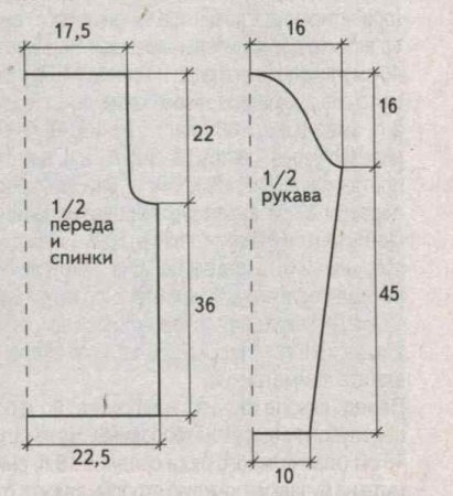 Серо-белый пуловер спицами