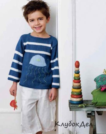 Вязаный пуловер для мальчика 