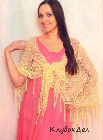 Шаль и берет крючком